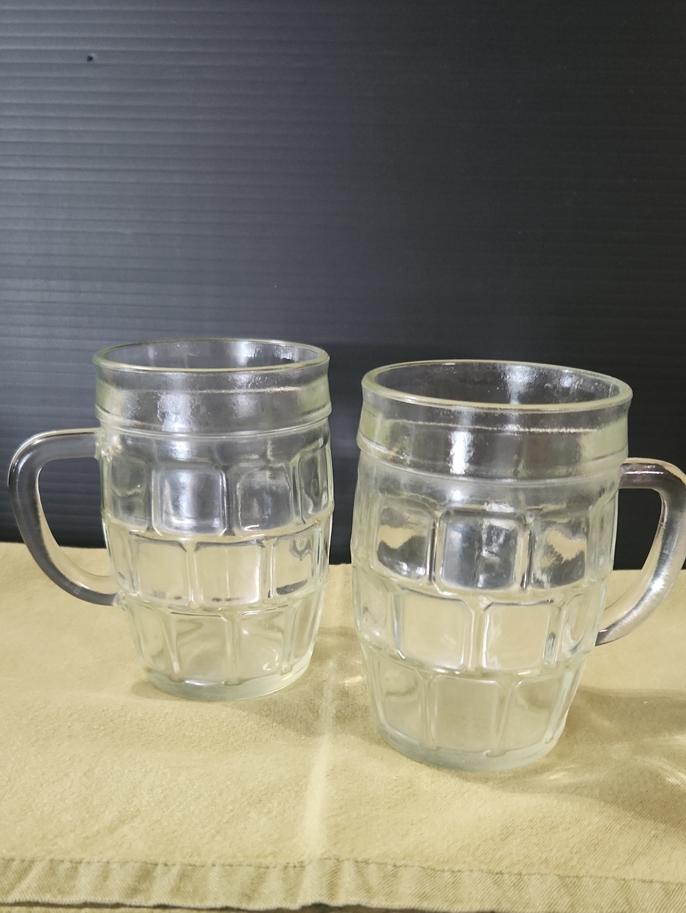 2 Vtg. Glass Mugs